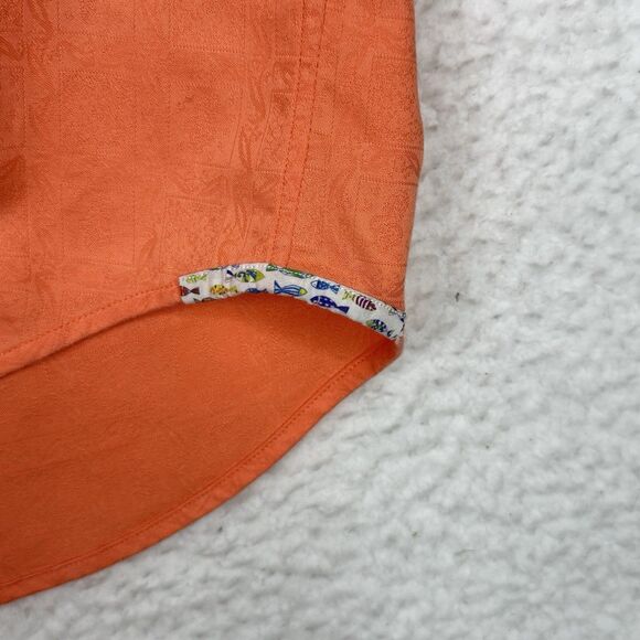 Robert Graham Mens 3XL Oranged Tailored Fit Button Up Shirt Short Sleeve Modern - Picture 5 of 15